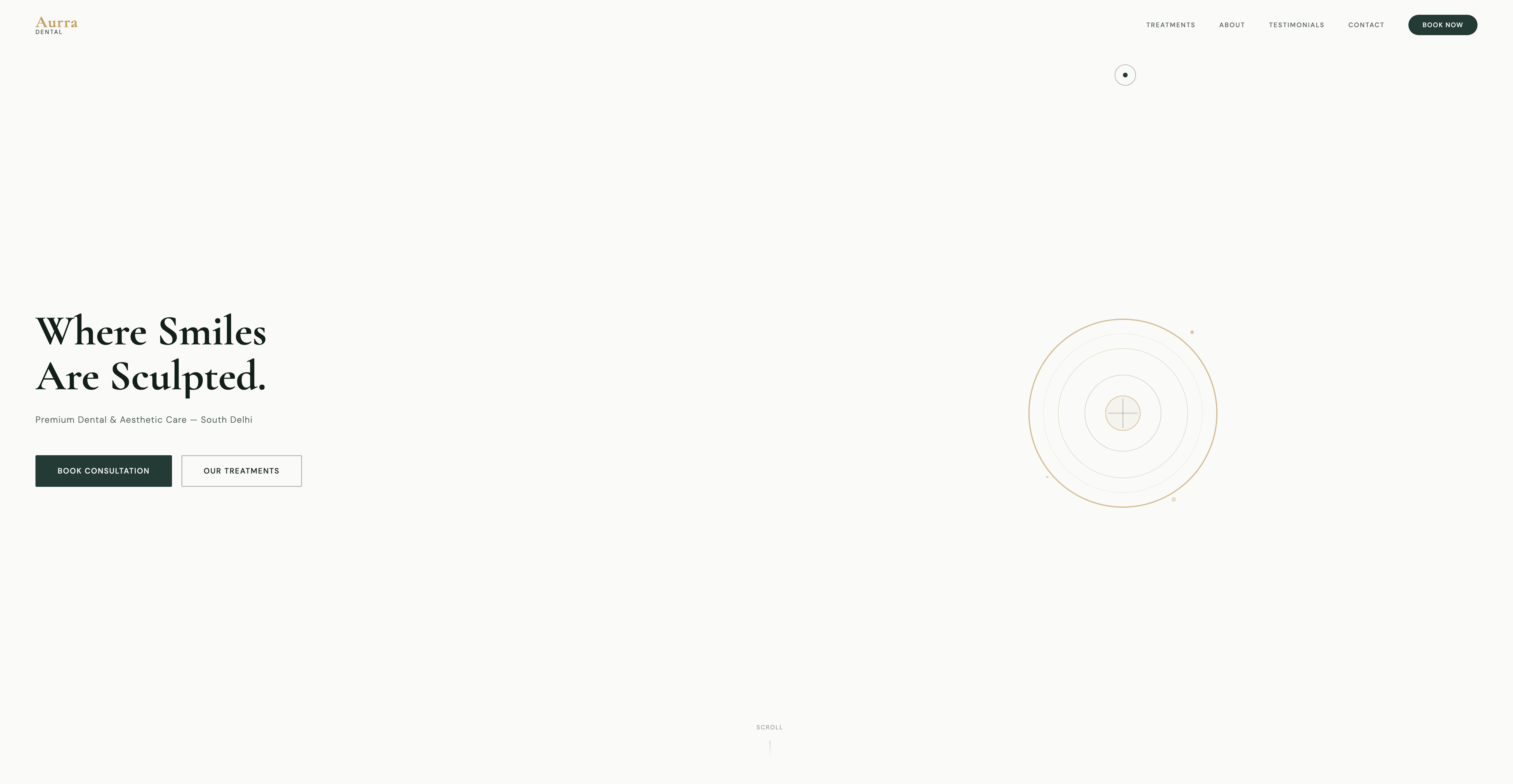 Aurra Dental website screenshot
