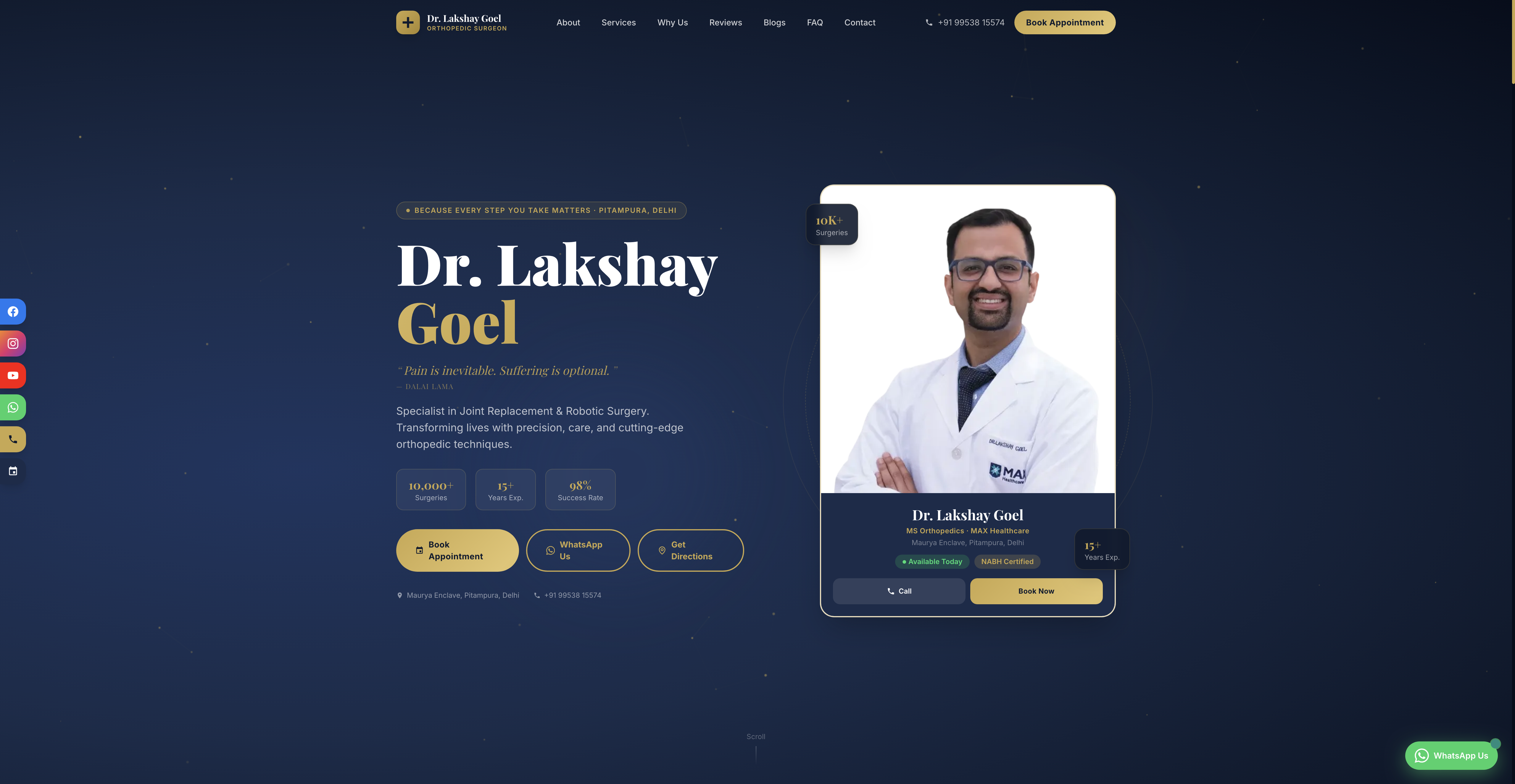 Dr. Lakshay Goel website screenshot