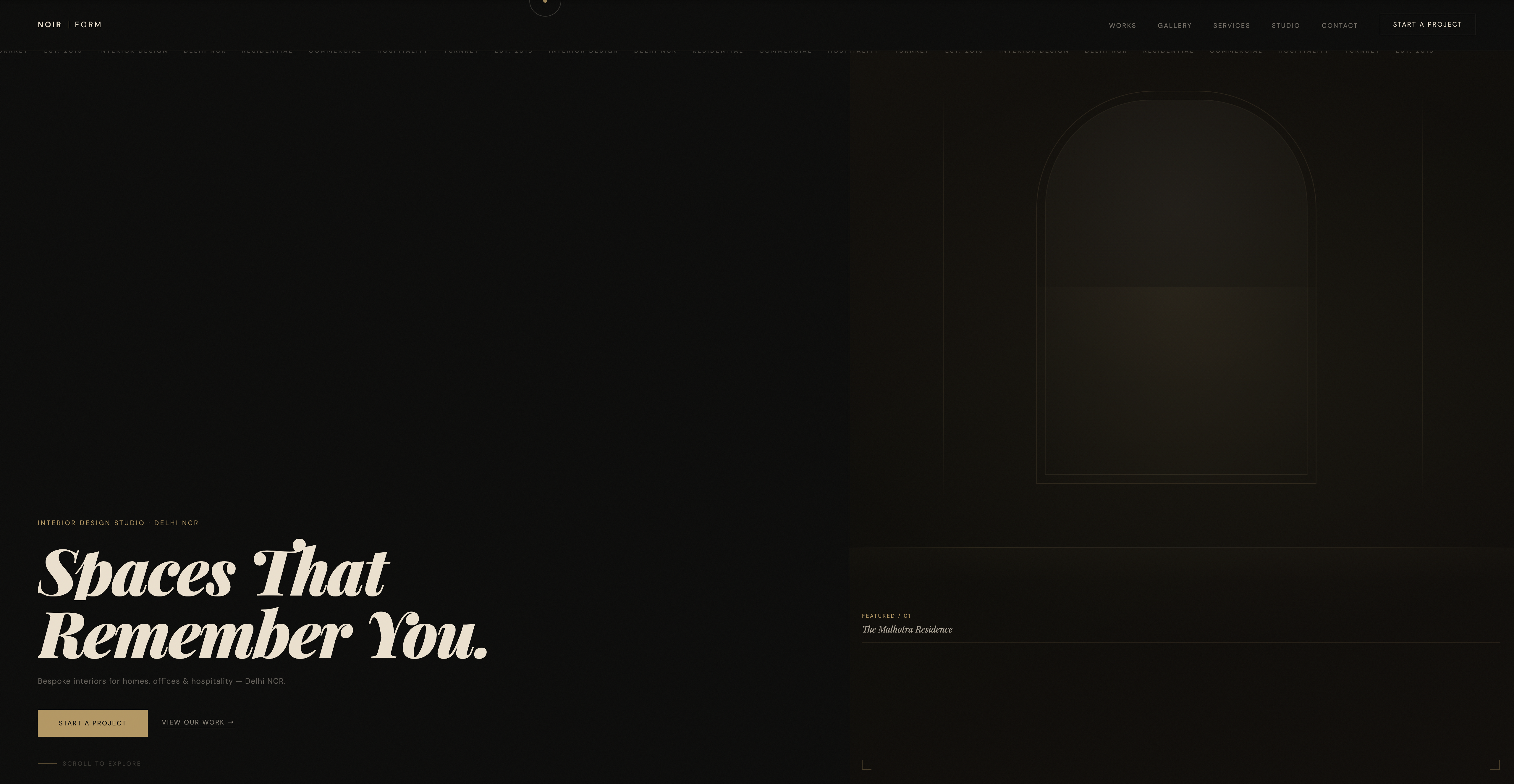 Noir & Form website screenshot