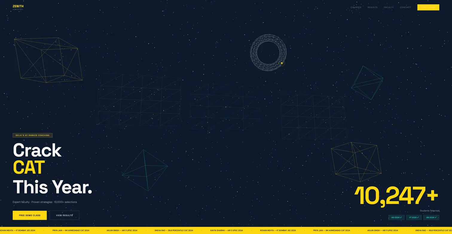 Zenith Academy website screenshot